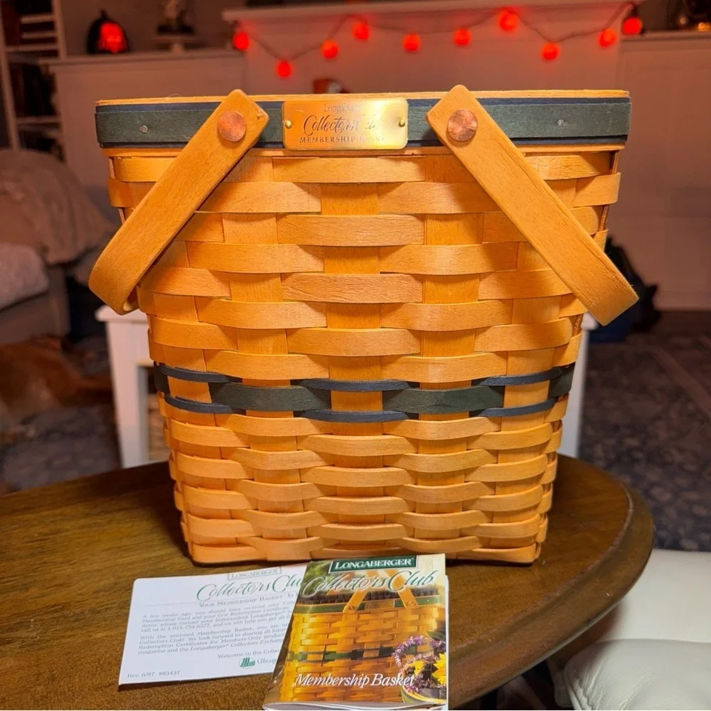 Longaberger 1996 - 1999 Collector’s Club Membership Basket Cottagecore Farmhouse